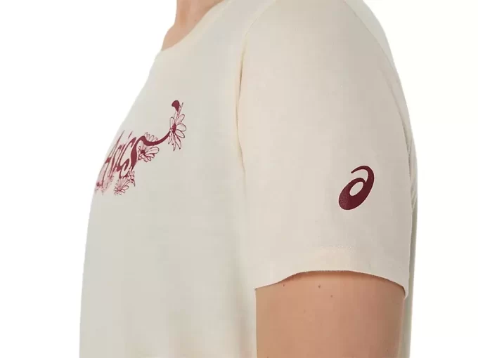 ASICS BLOMMA SLOGAN FÖR KVINNOR KORTÄRM TEE