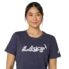 ASICS BLOMMA SLOGAN FÖR KVINNOR KORTÄRM TEE