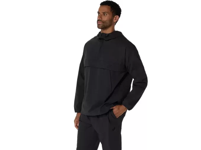 DUBBELVÄVAD AVSLAPPAD PULL OVER-JACKA DUBBELVÄVAD AVSLAPPAD PULL OVER-JACKA