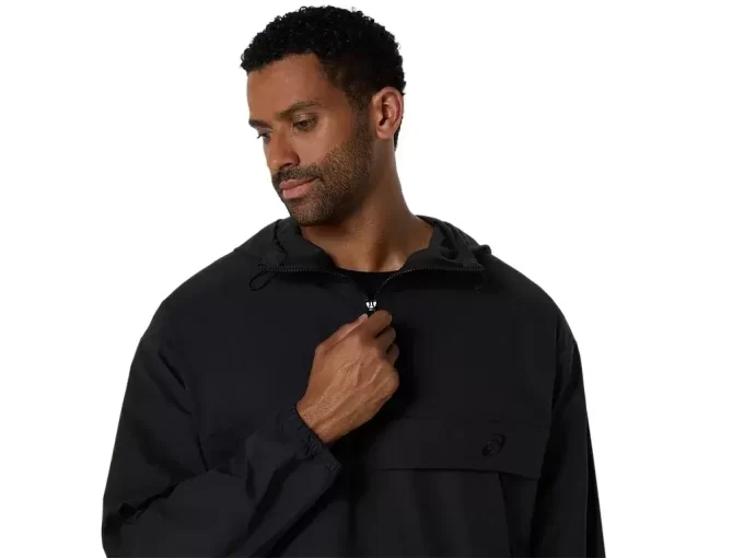 DUBBELVÄVAD AVSLAPPAD PULL OVER-JACKA DUBBELVÄVAD AVSLAPPAD PULL OVER-JACKA