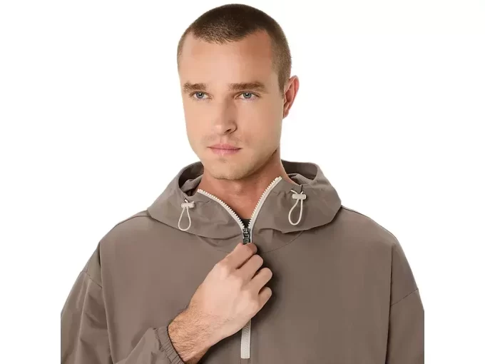 DUBBELVÄVAD AVSLAPPAD PULL OVER-JACKA