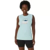 KVINNAS ASICS DIN ÄVENTYR MUSKEL T-SHIRT KVINNAS ASICS DIN ÄVENTYR MUSKEL T-SHIRT