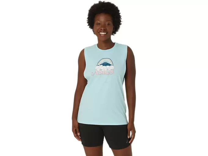 KVINNAS ASICS DIN ÄVENTYR MUSKEL T-SHIRT KVINNAS ASICS DIN ÄVENTYR MUSKEL T-SHIRT