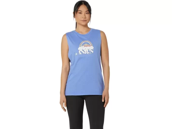 KVINNAS ASICS DIN ÄVENTYR MUSKEL T-SHIRT