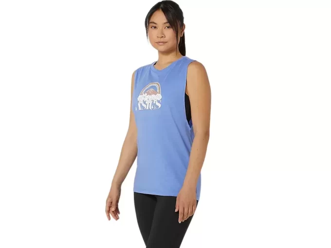 KVINNAS ASICS DIN ÄVENTYR MUSKEL T-SHIRT