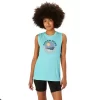 KVINNORS ASICS SUN IN THE SKY SLOGAN MUSCLE TEE KVINNORS ASICS SUN IN THE SKY SLOGAN MUSCLE TEE